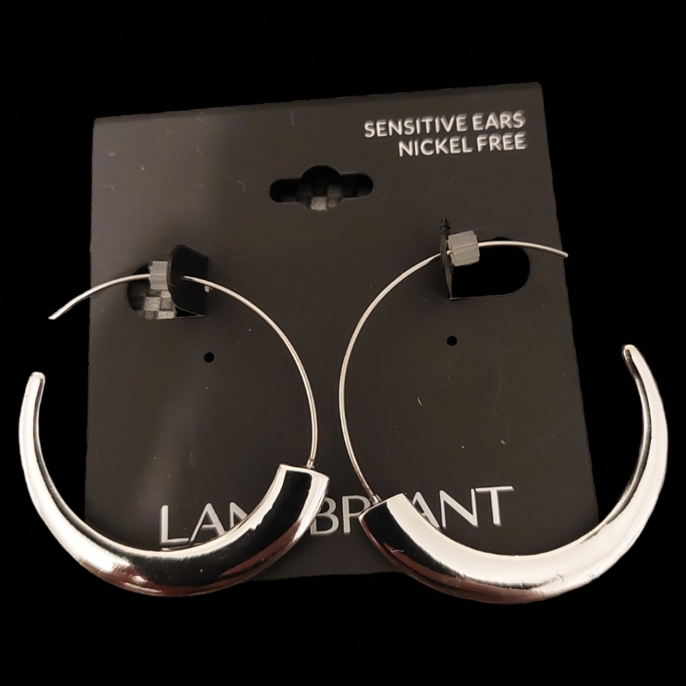 Lane Bryant Silver Half Moon Earrings